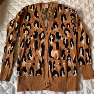 Cotton leopard print cardigan